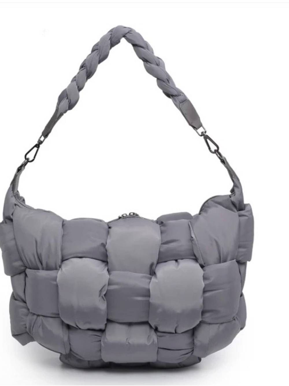Sol and Selene Quilted Puff Hobo Bag carbon Gray Nylon NWT